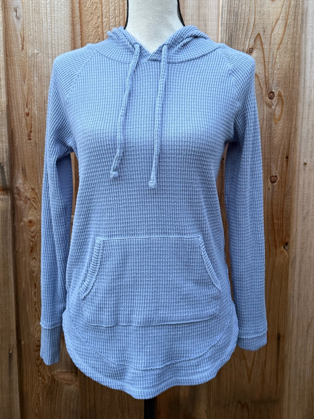 Light purple Waffle Knit Hoodie Top